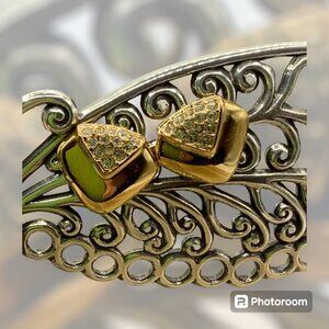 Napier Rhinestone Gold Tone Tringle Stud Earrings